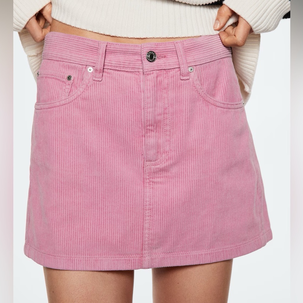 Mango pink corduroy skirt